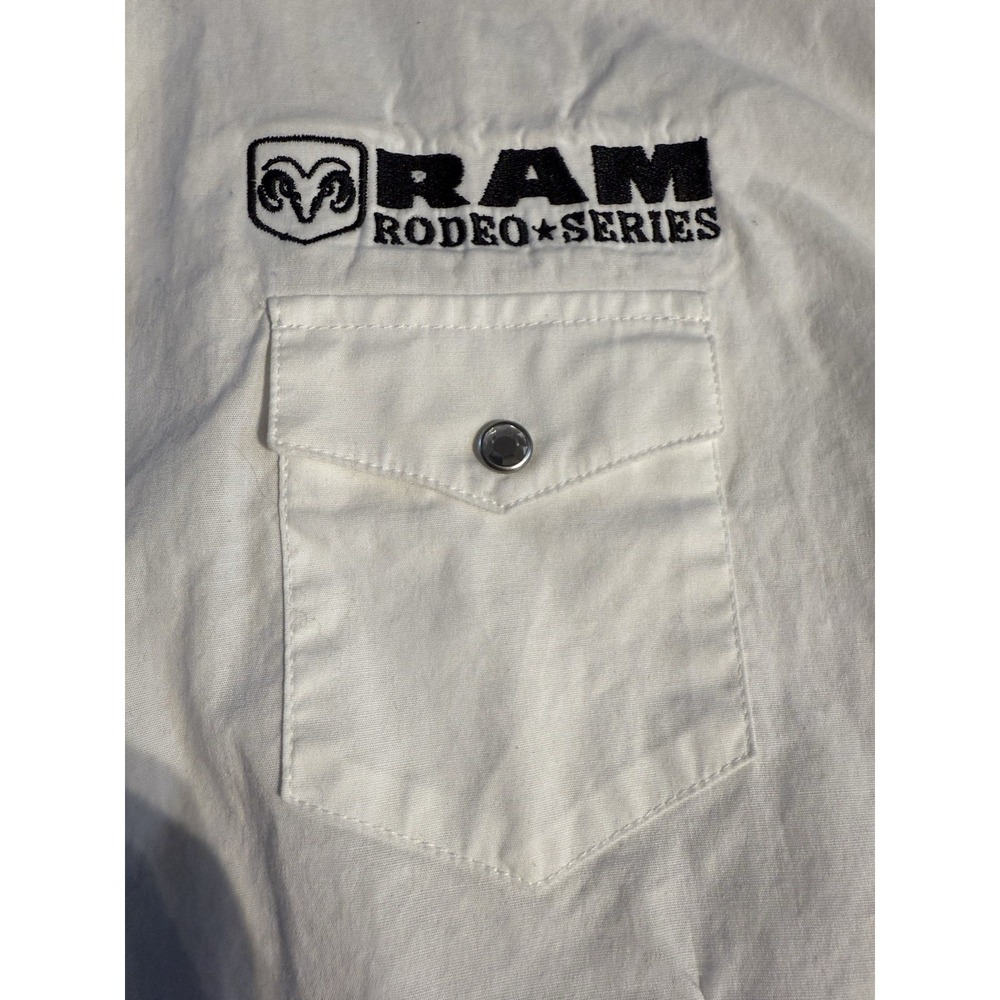 Wrangler Pearl Snap Western Shirt‎ Women's 2XL White RAM Rodeo Series Cowboy - Picture 3 of 8